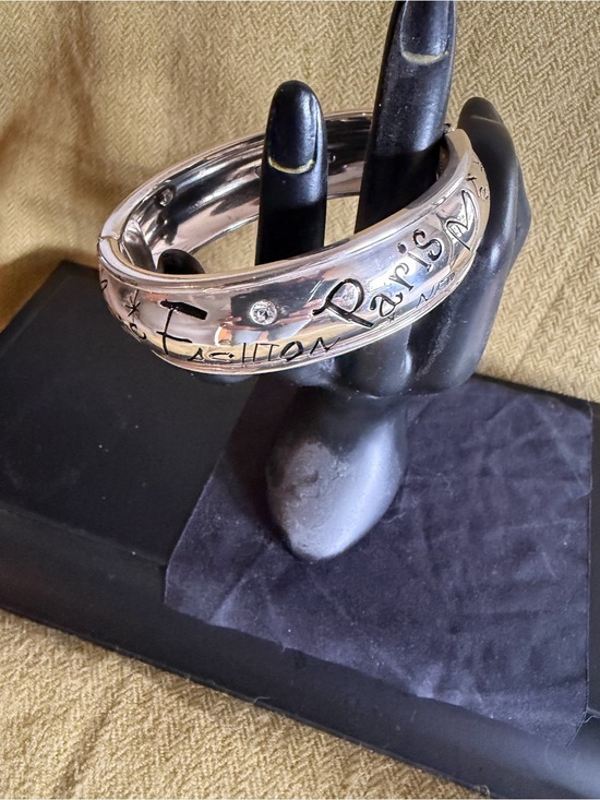 Brighton Jewelry - Brighton Silver 'Paris' Engraved Hinged Bracelet